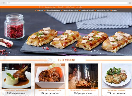 Anmeldung auf der Website Catering